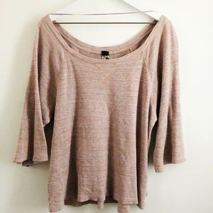 Free People Knitted Bell Sleeve Sweater Pink Sz L